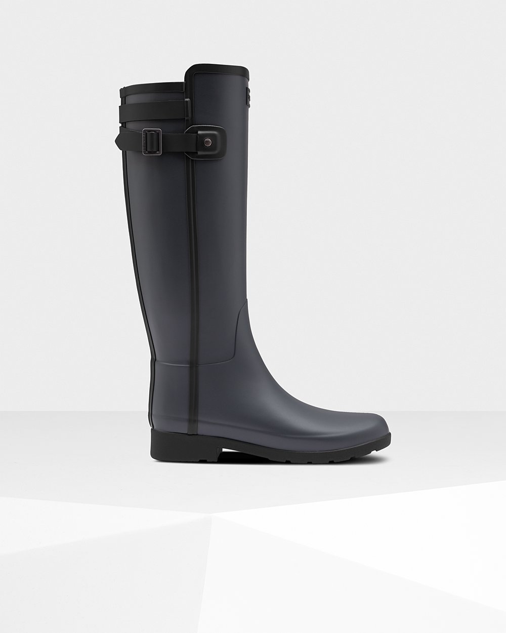 Galochas Altas Hunter Feminina Pretas - Refined Slim Fit Contrast - 08YMSUWXN